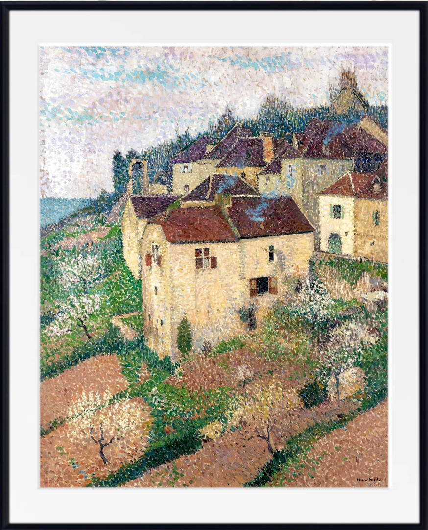 Henri Martin Print, Houses in Saint-Cirq-Lapopie (1920)