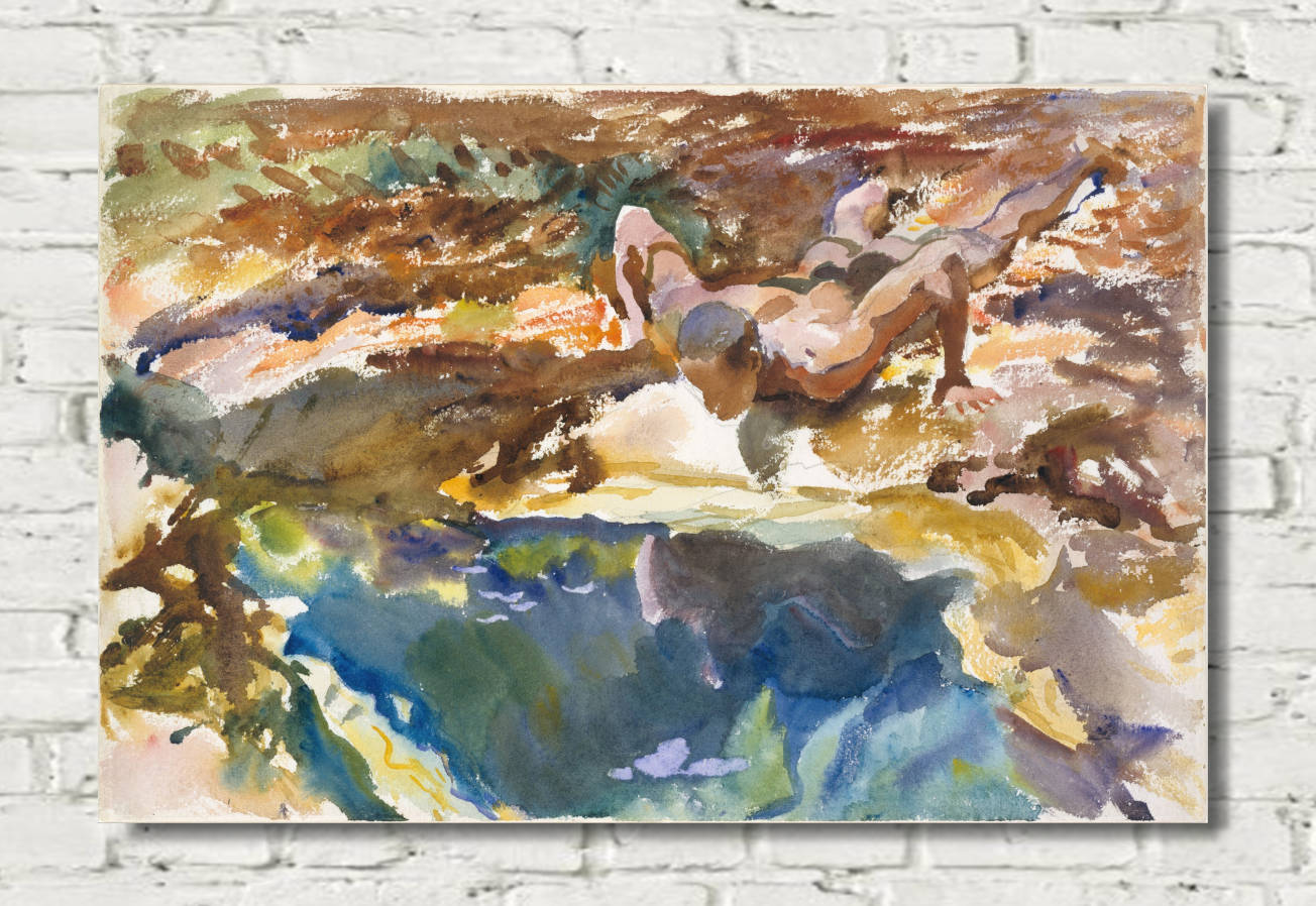 John Singer Sargent Print, Man and Pool, Florida (1917)