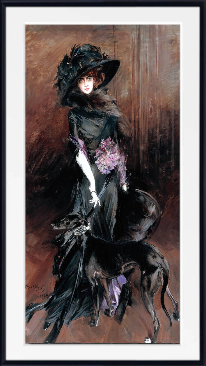 Giovanni Boldini Fine Art Print, Marchesa Luisa Casati, with a greyhound