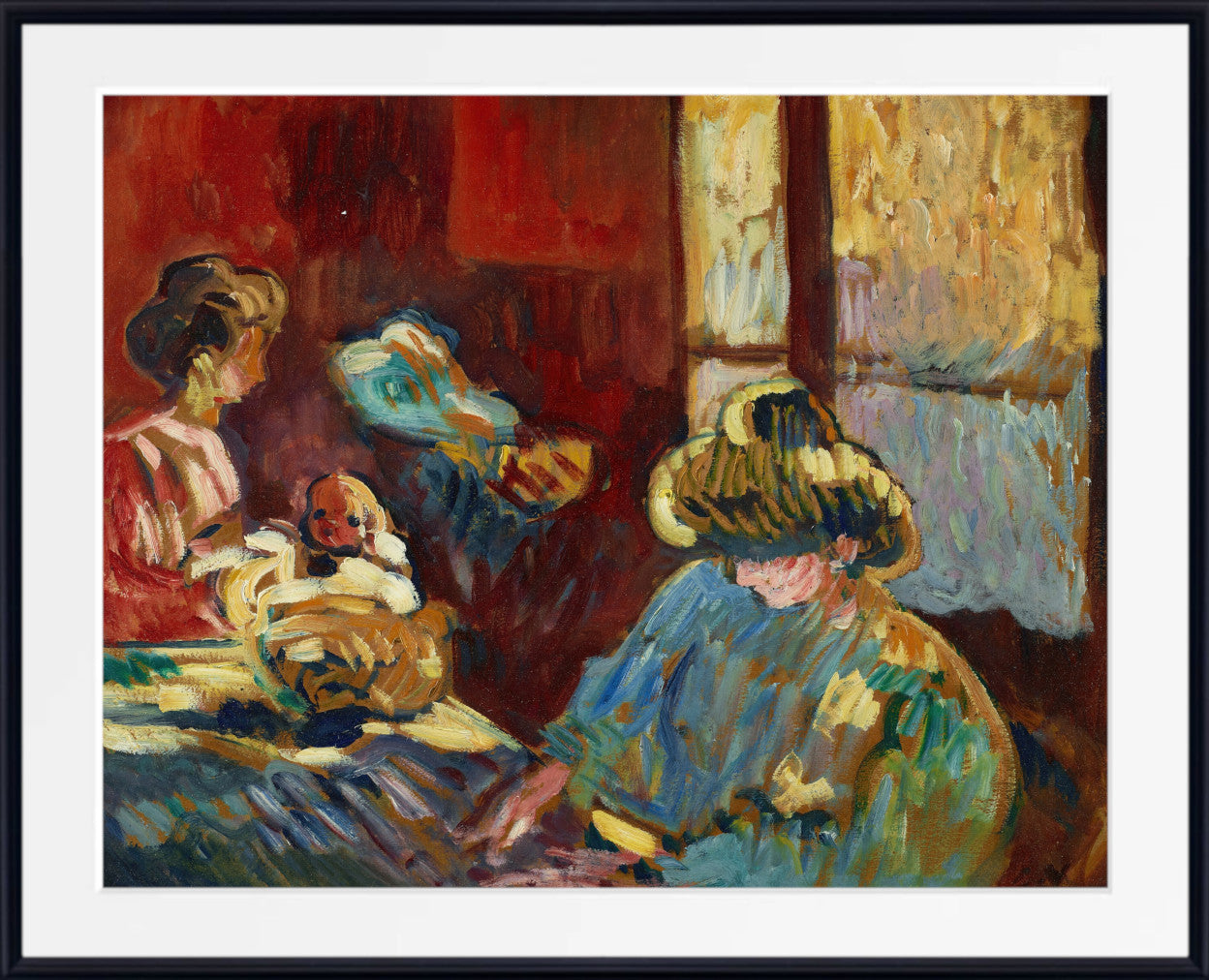 Maternity, woman in blue in front of the window (1899) by Louis Valtat
