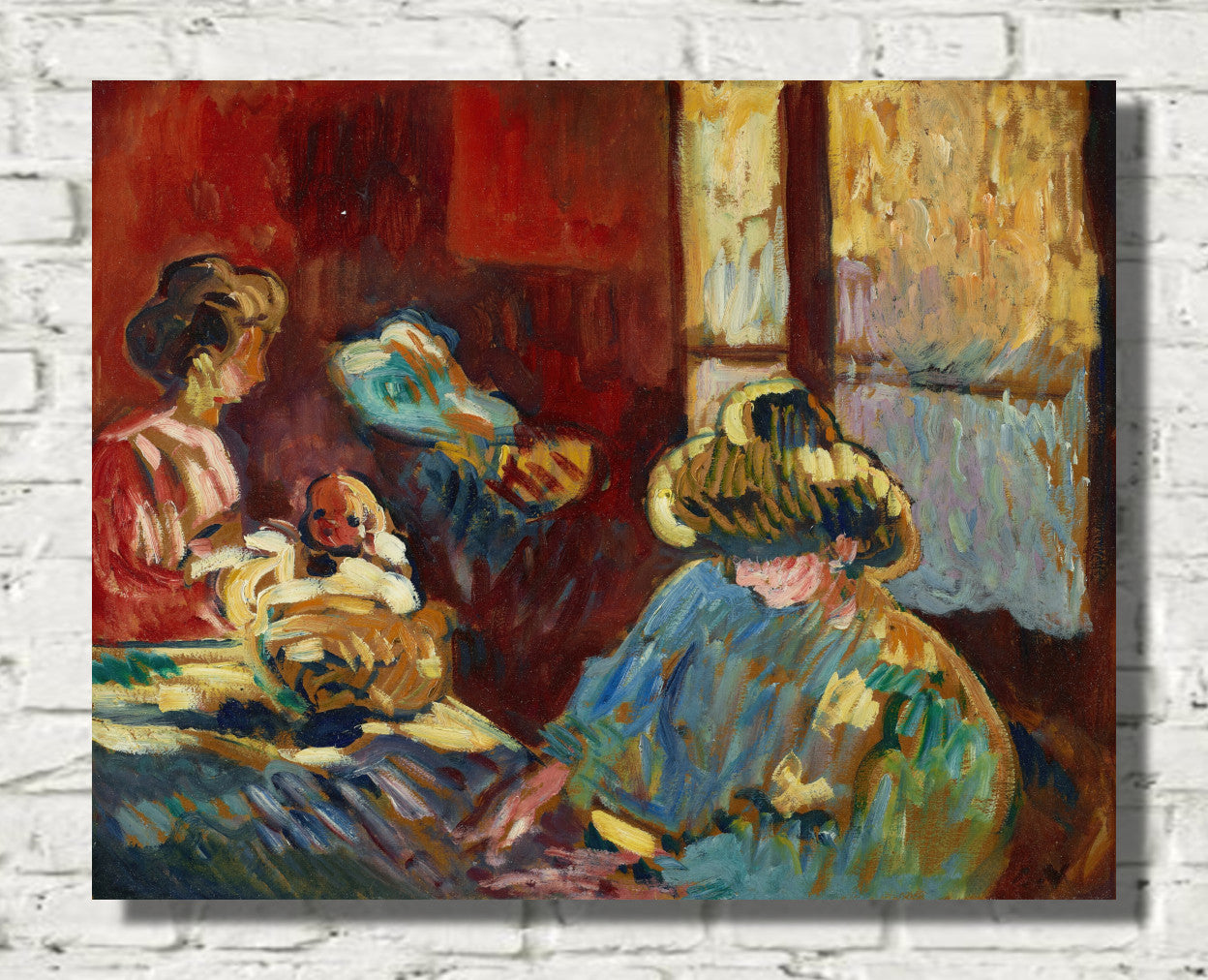 Maternity, woman in blue in front of the window (1899) by Louis Valtat