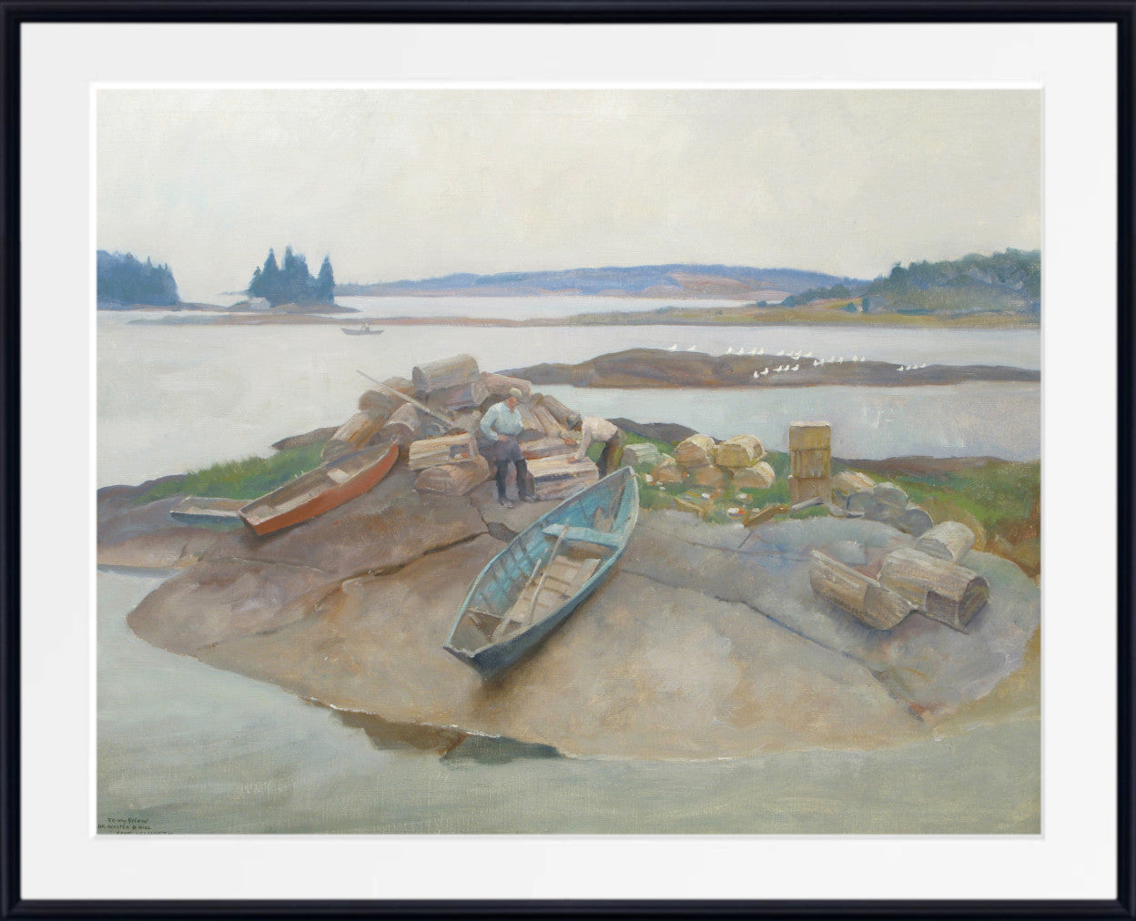 Mending Traps, Martinsville, Maine  by N. C. Wyeth