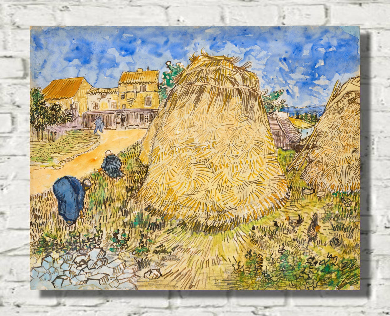 Vincent Van Gogh Print, Wheat stacks (1888)