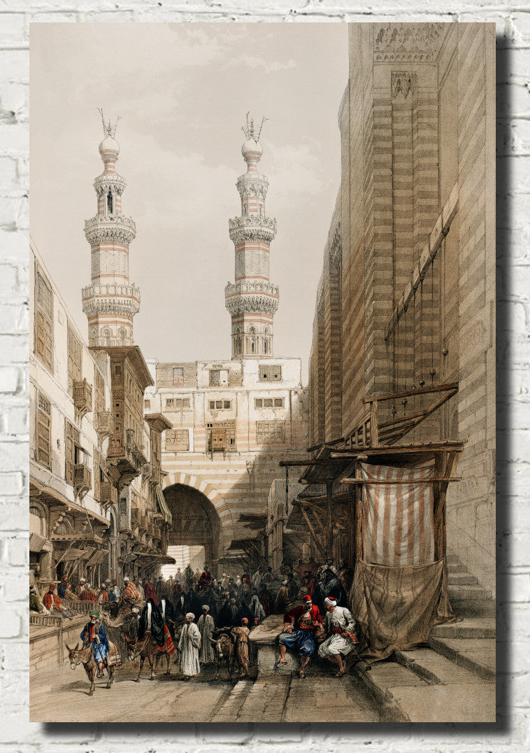 Bedroom Wall Art, Set of 2 Scenes of Cairo by David Roberts