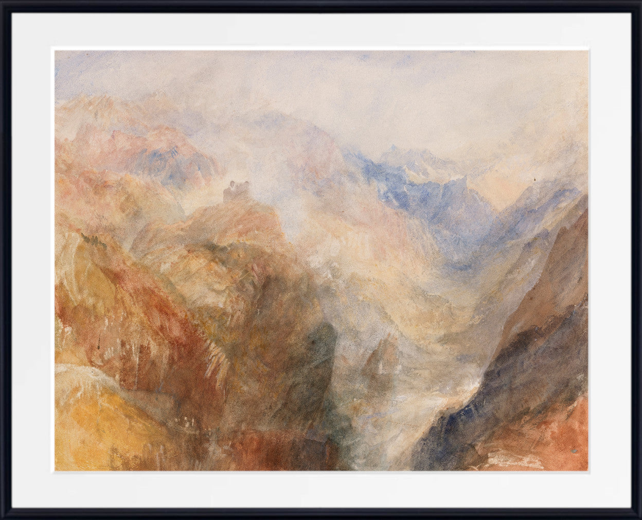 Montjovet from below St Vincent, looking down the Val d’Aosta towards Berriaz (1836) by William Turner