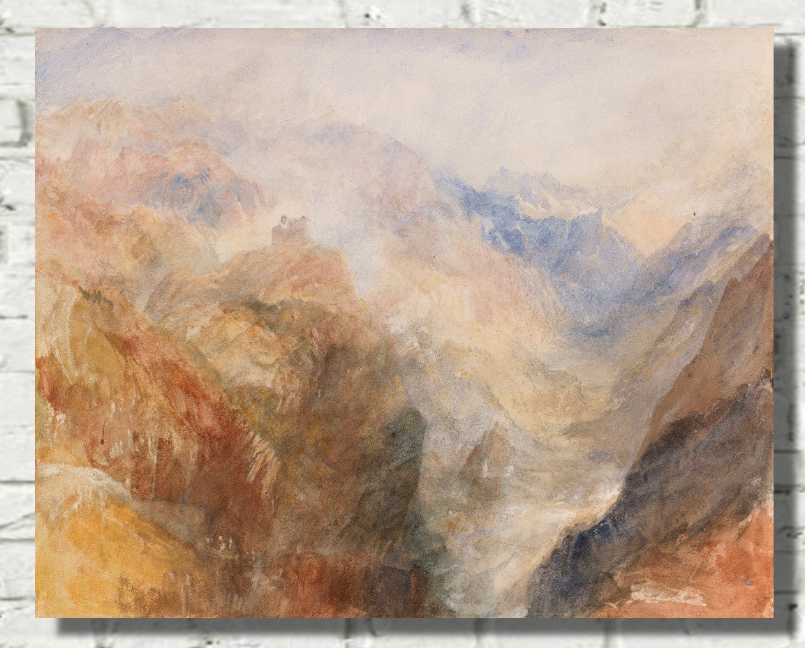 Montjovet from below St Vincent, looking down the Val d’Aosta towards Berriaz (1836) by William Turner