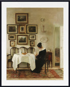 Carl Holsøe Fine Art Print, Mother and child in a dining room interior