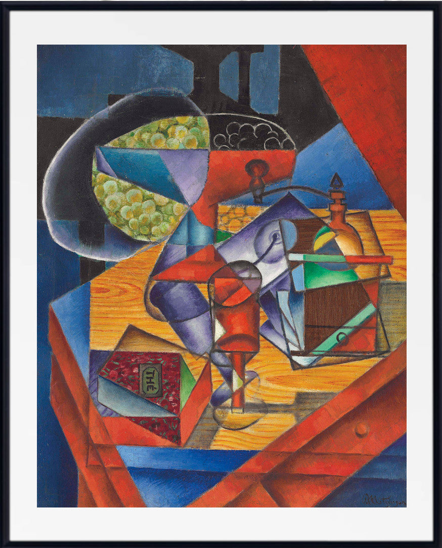Jean Metzinger, Moulin à café, verre à pied et boîte de thé