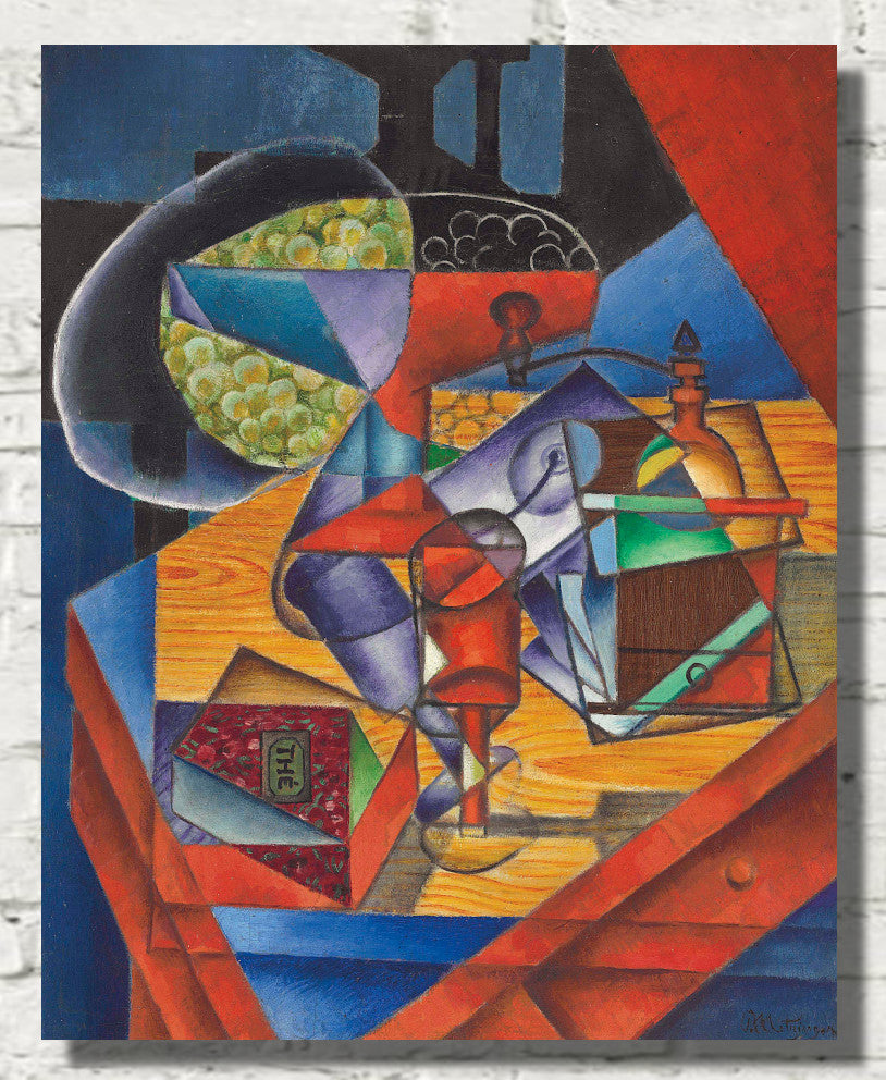 Jean Metzinger, Moulin à café, verre à pied et boîte de thé