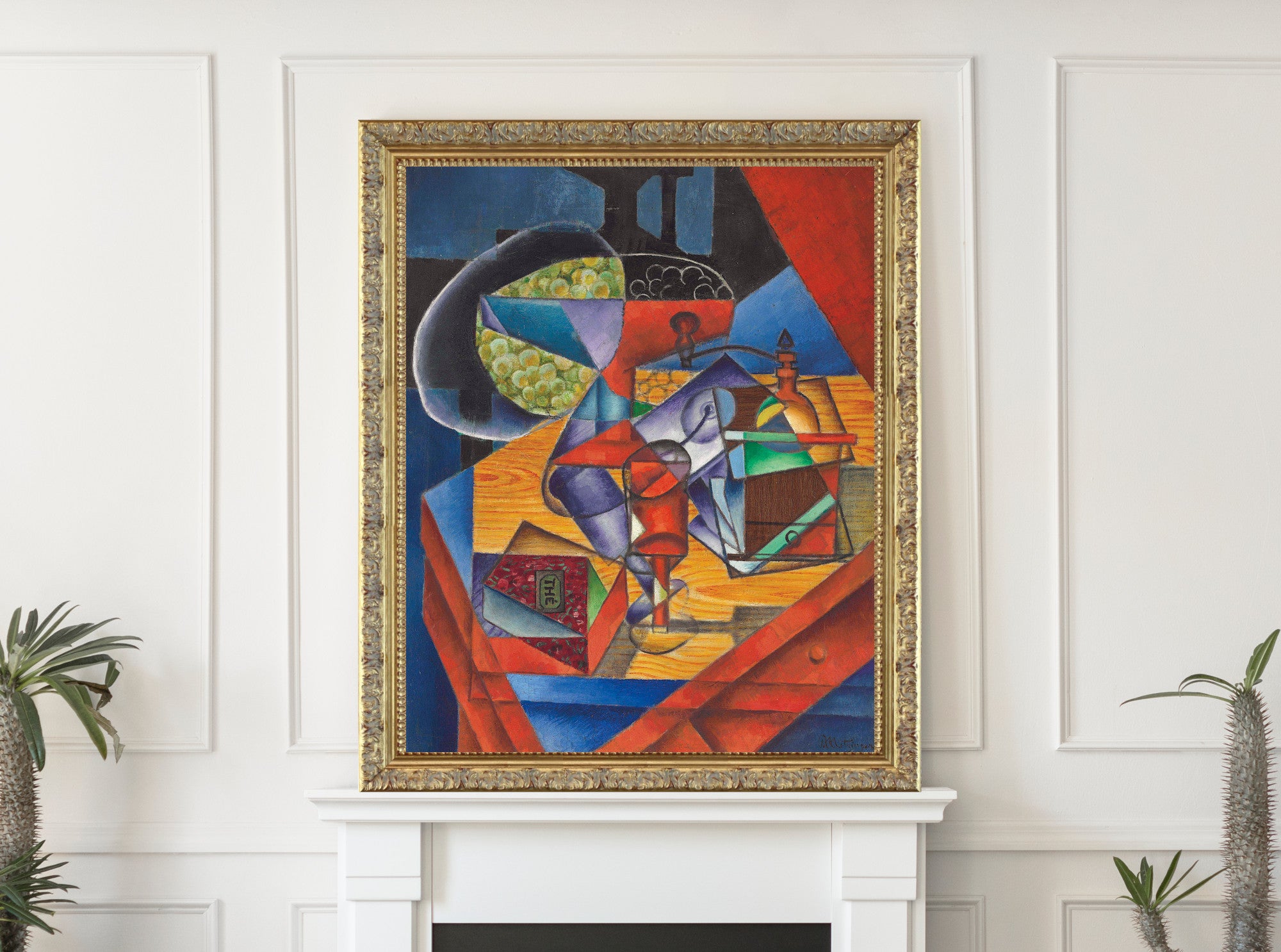 Jean Metzinger, Moulin à café, verre à pied et boîte de thé