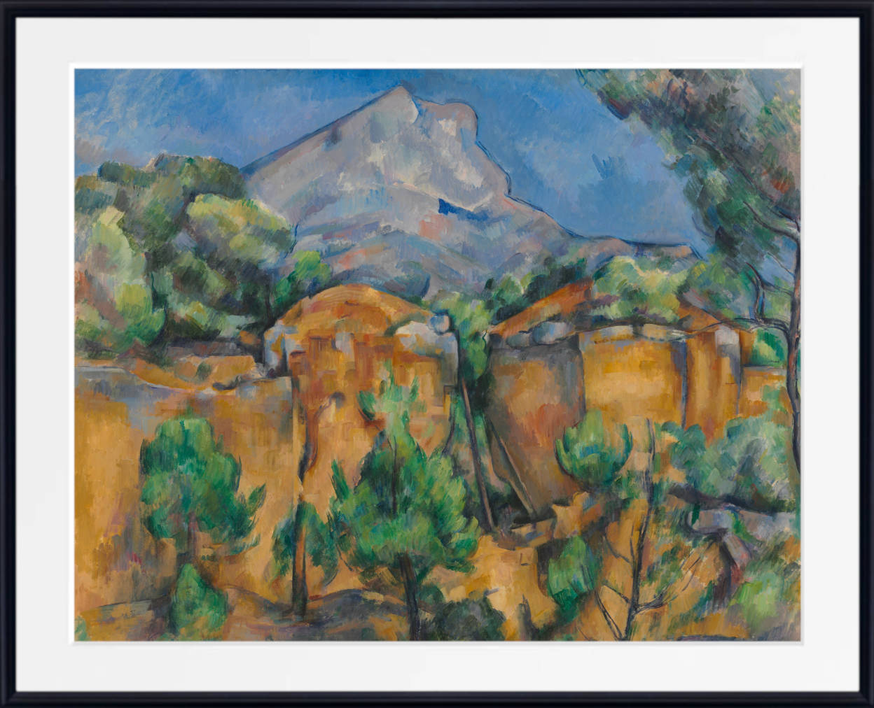 Paul Cézanne Post-Impressionist Fine Art Print, Mountains Mont Sainte-Victoire Seen from the Bibémus Quarry
