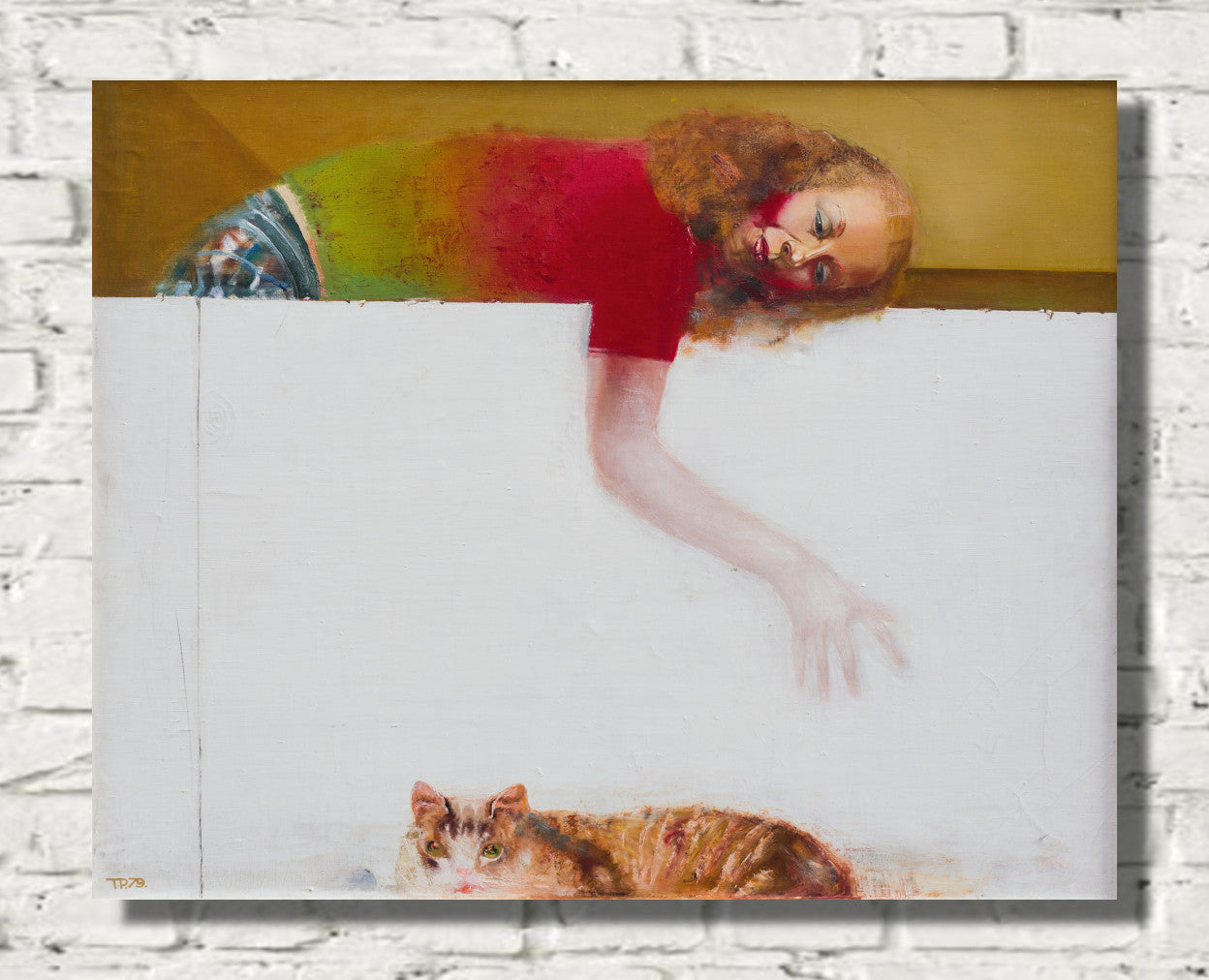 A woman with a cat by Tiit Paasuke