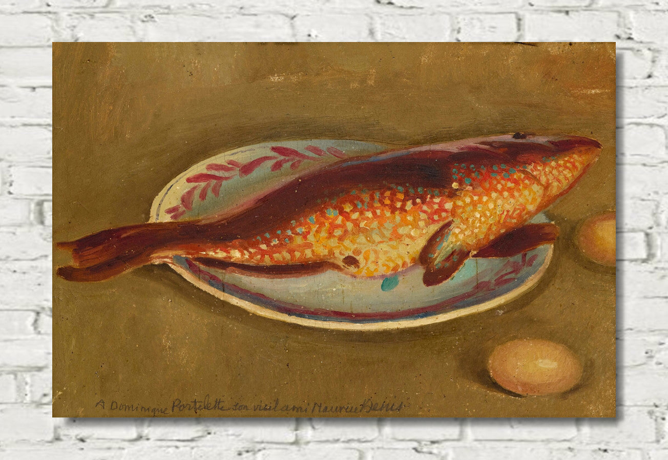 Still life with fish and eggs (1920) by Maurice Denis