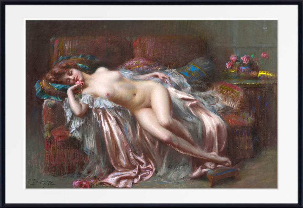 Nude lying with roses, Delphin Enjolras