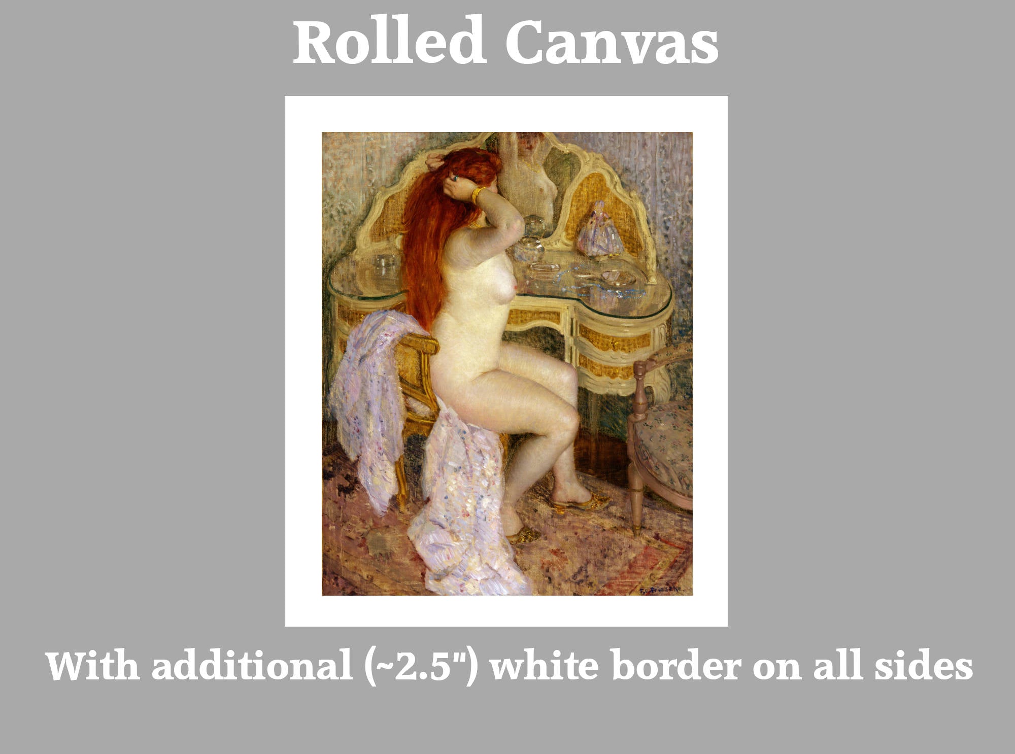 Frederick Carl Frieseke Prints, Nude Seated at Her Dressing Table (1909) from GalleryThane