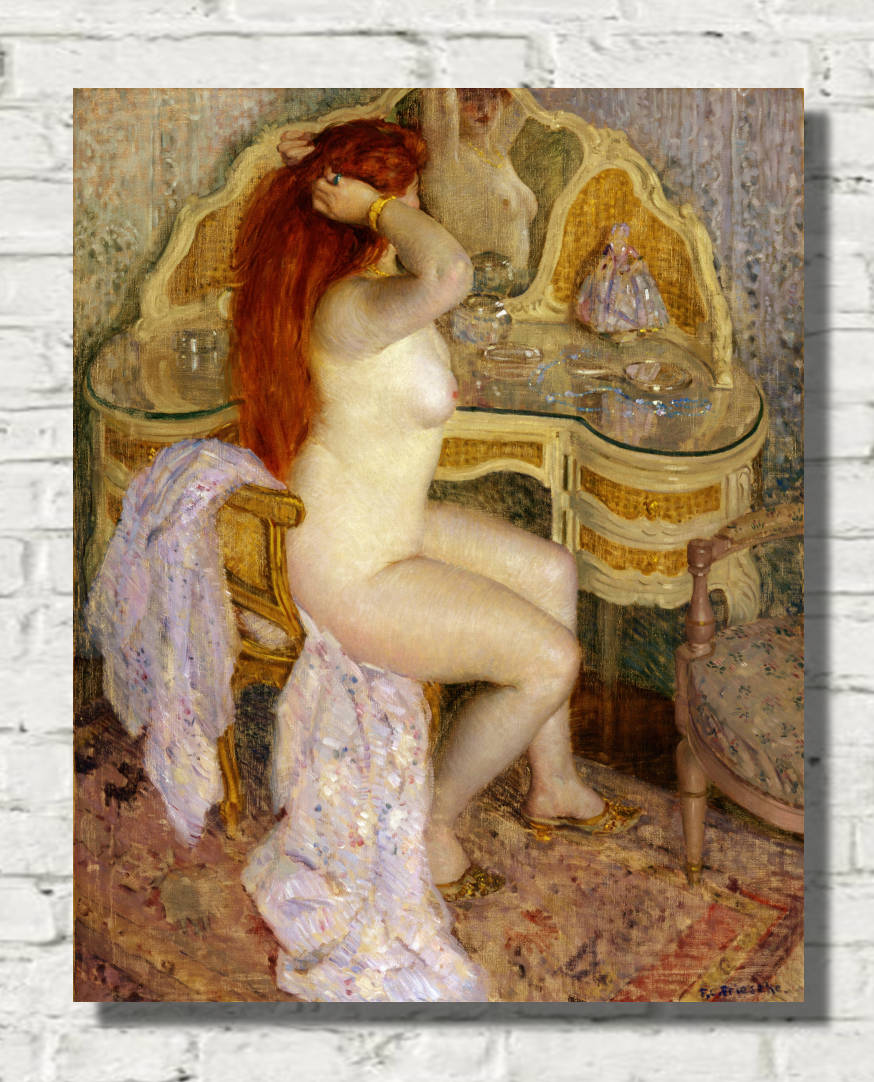 Frederick Carl Frieseke Prints, Nude Seated at Her Dressing Table (1909) from GalleryThane