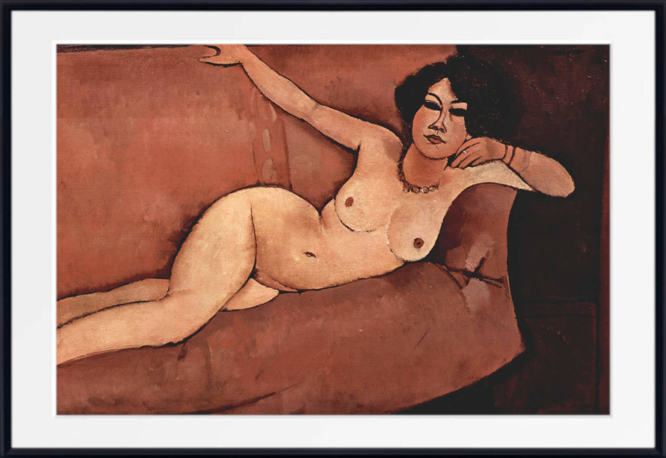 Amedeo Modigliani Fine Art Print : Nude on a Sofa