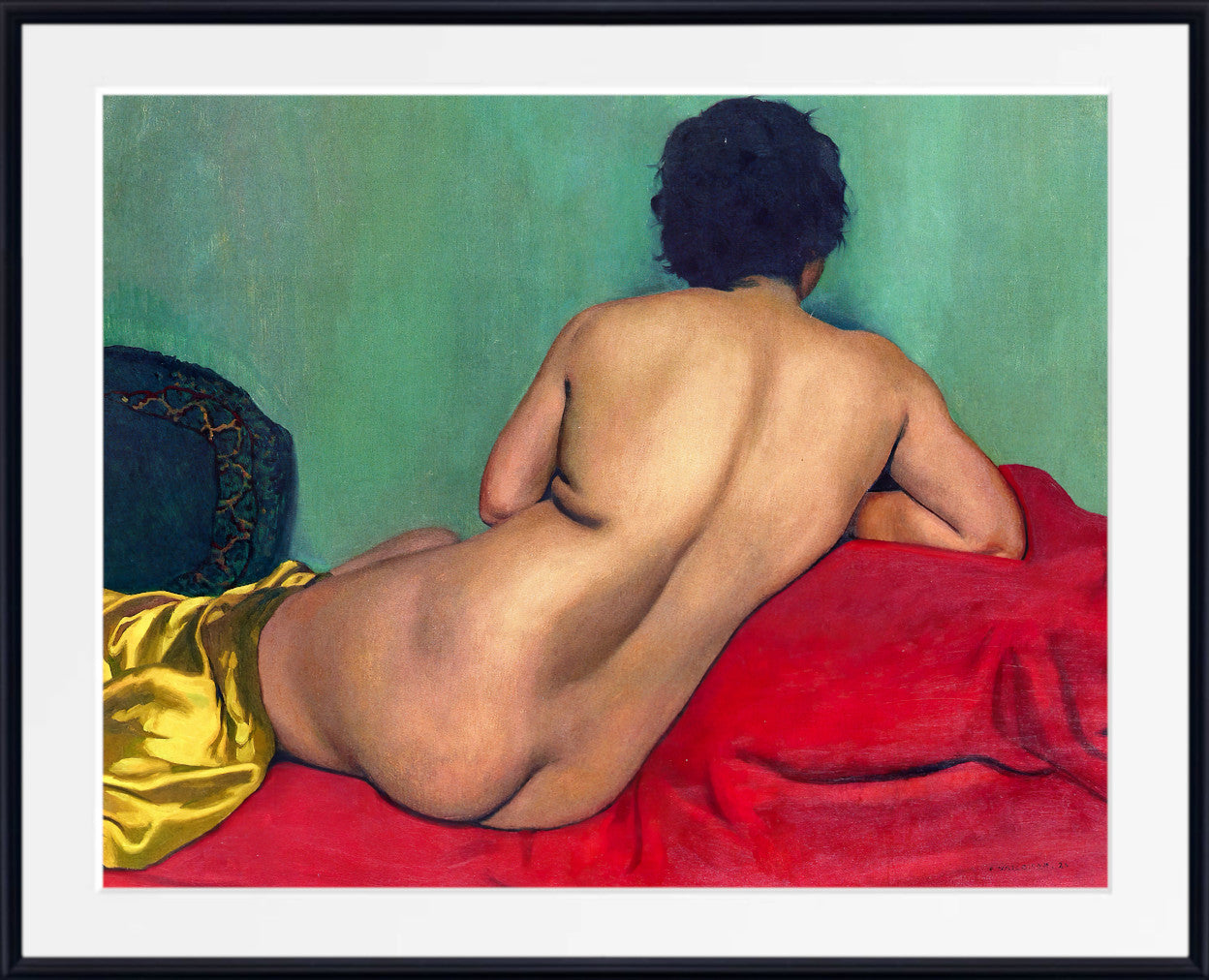 Woman with bare back on a red Couch, Félix Vallotton