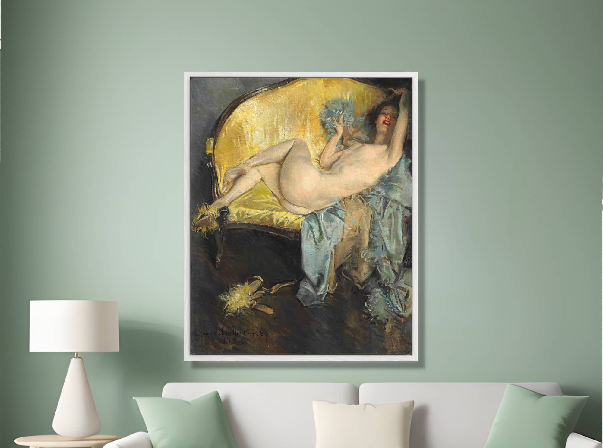 Nude on a Sofa (1933), a Howard Chandler Christy Print