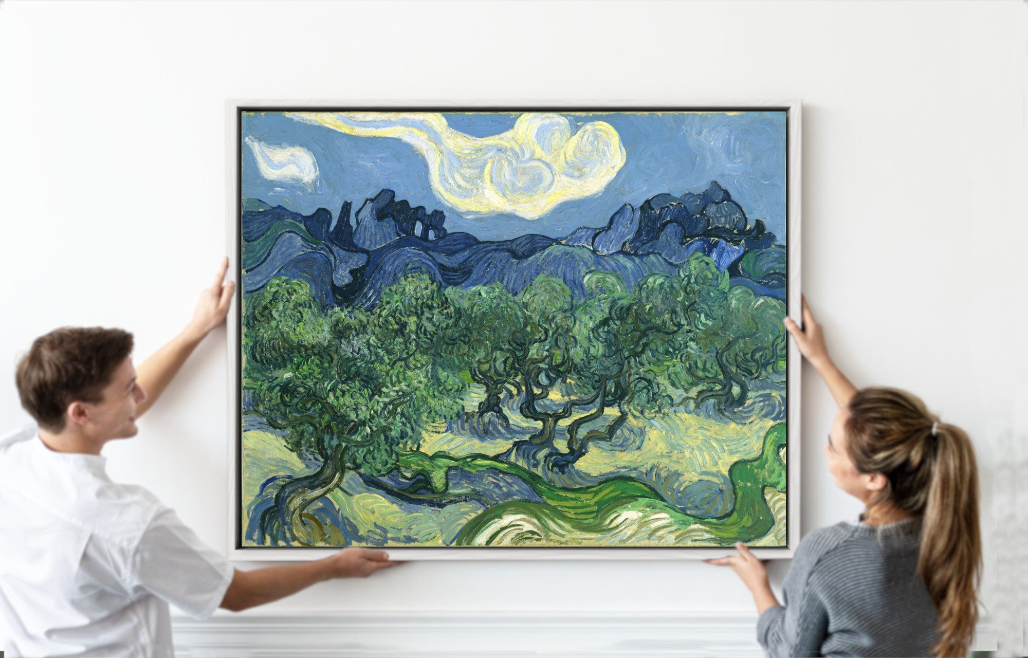 Vincent Van Gogh Fine Art Print, Olive Trees with the Alpilles in the Background