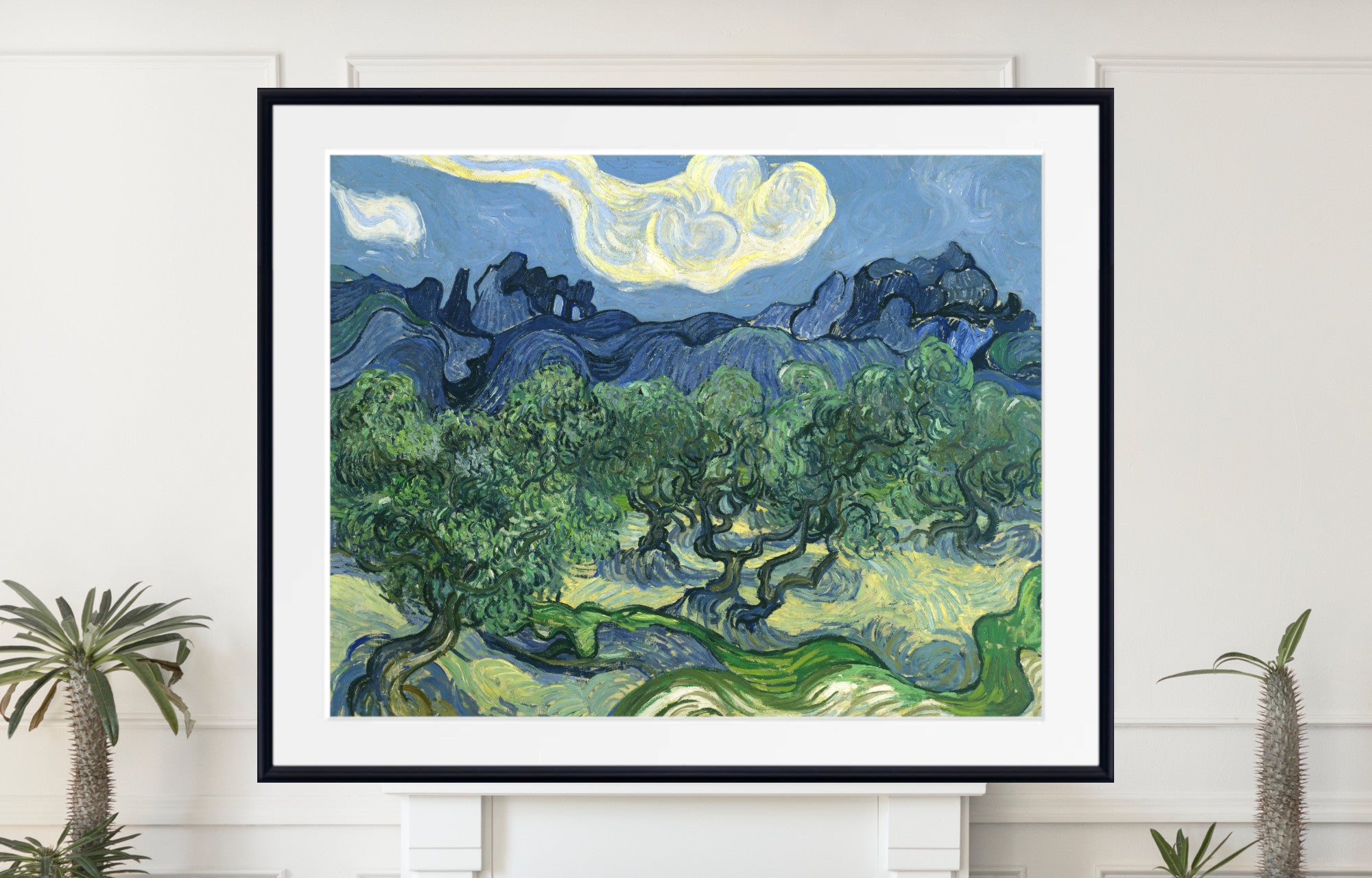 Vincent Van Gogh Fine Art Print, Olive Trees with the Alpilles in the Background