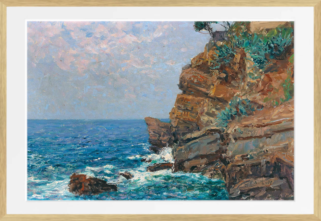 On The Sestri Levante Coast, Alfred Zoff Framed Print