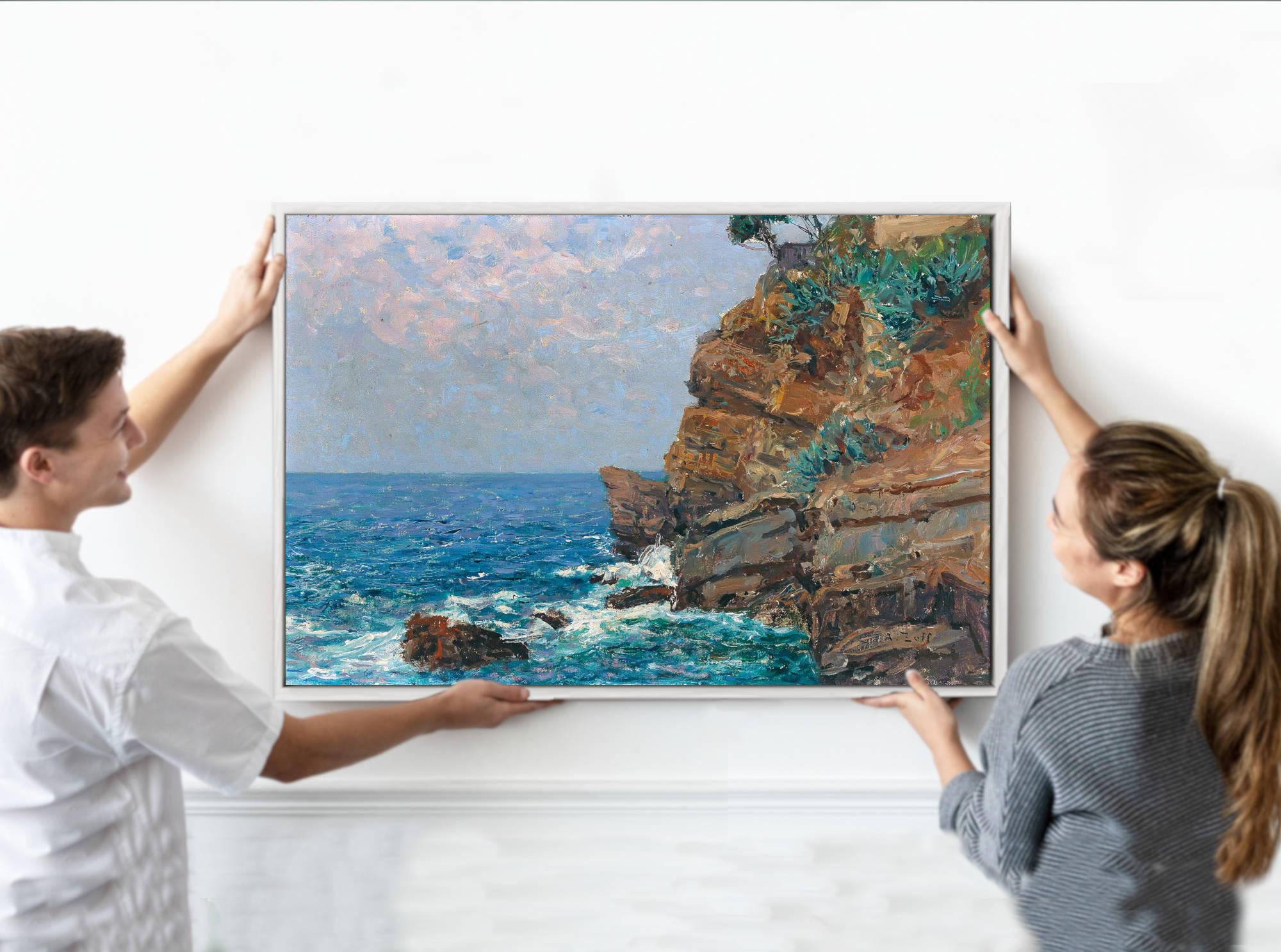 On The Sestri Levante Coast, Alfred Zoff Framed Print