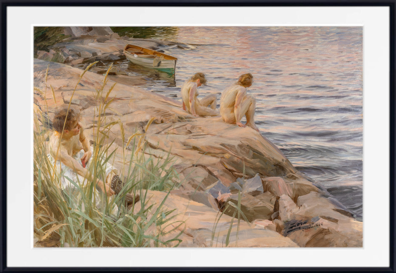 Outdoors, Nudes on Beach, Anders Zorn Fine Art Print