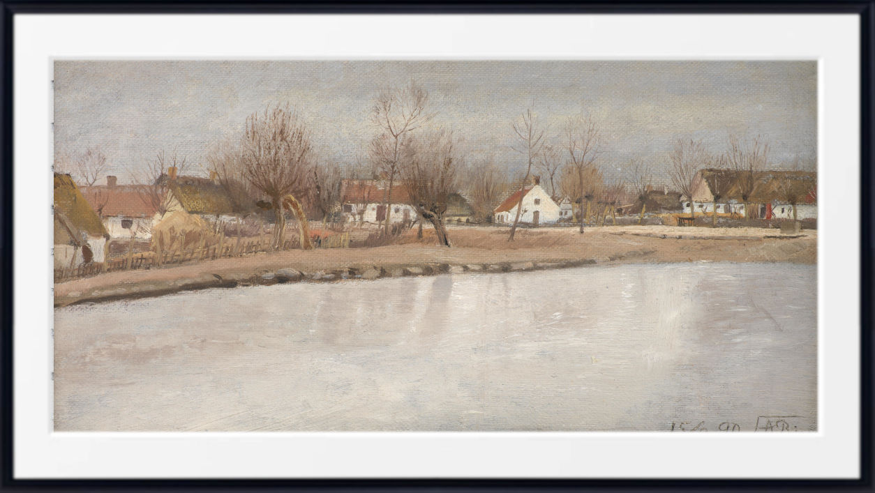 Laurits Andersen Ring Fine Art Print, Painting of the village pond in the village of Ring