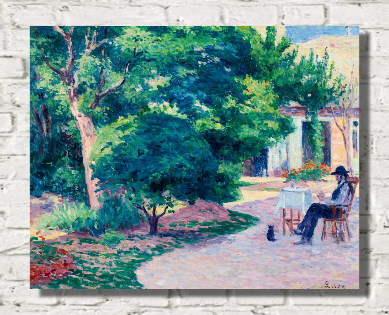 Maximilien Luce Print, Paris, Alexandre Charpentier's garden at the Hameau Boileau (1900)