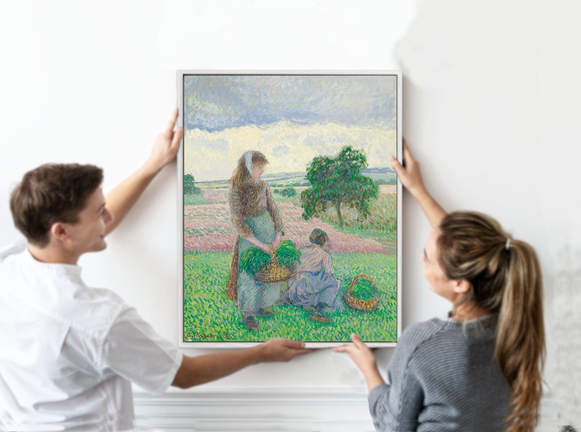 Camille Pissarro “Peasant Women Carrying a Basket” (1888) Prints and Canvas Panels