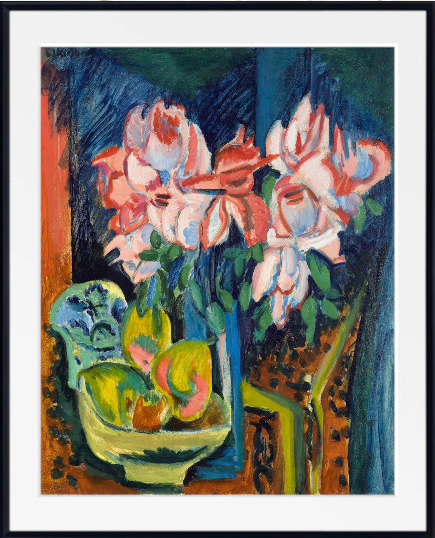 Pink Roses (1918) by Ernst Ludwig Kirchner