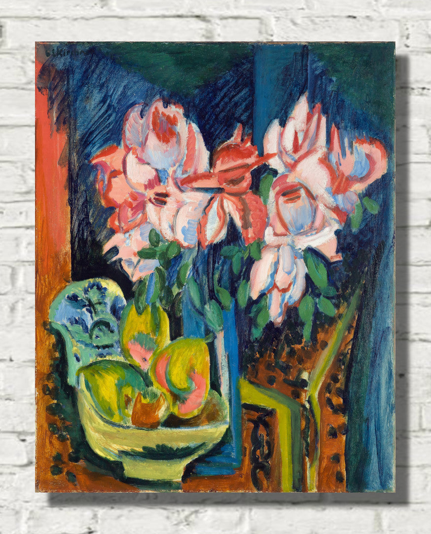 Pink Roses (1918) by Ernst Ludwig Kirchner