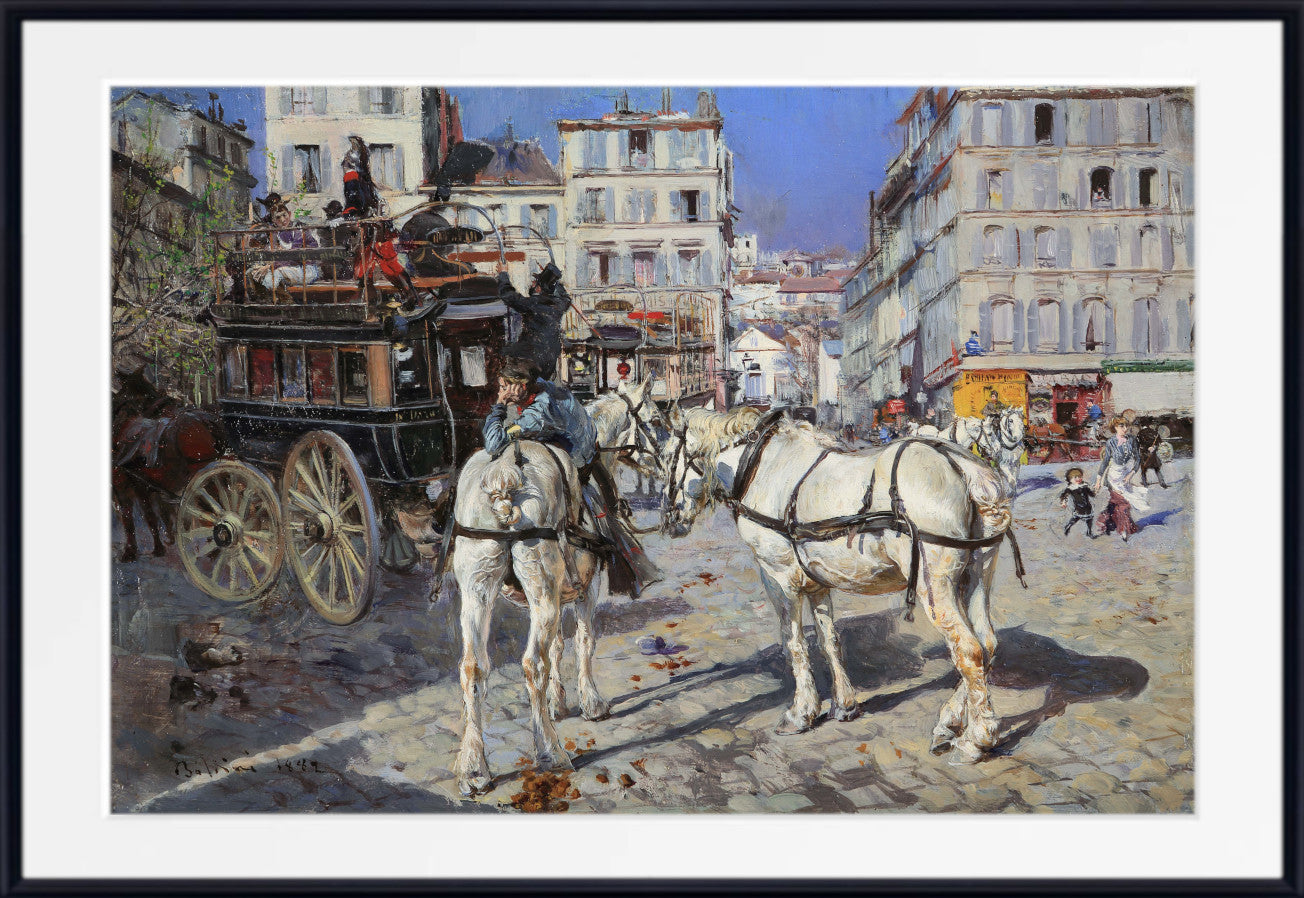 Place Pigalle and the Place de l’Etoile La Villette omnibus by Giovanni Boldini