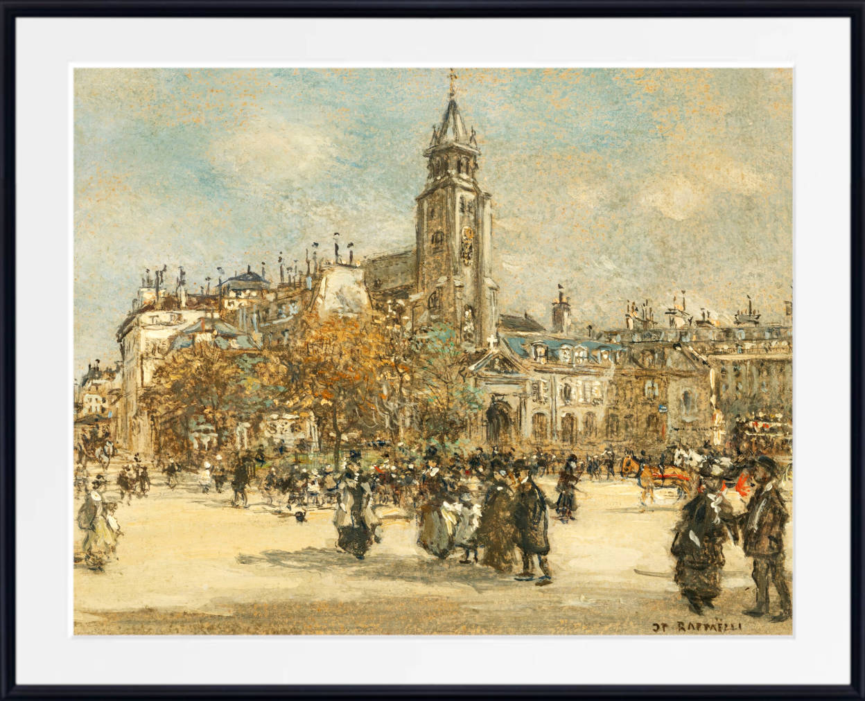 Jean-François Raffaëlli Print, Place de Saint-Germain des Prés, Paris