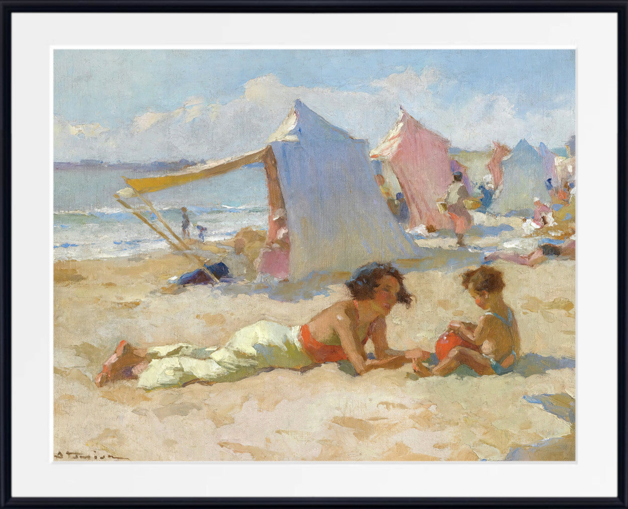 Playing, the beach by Charles Atamian