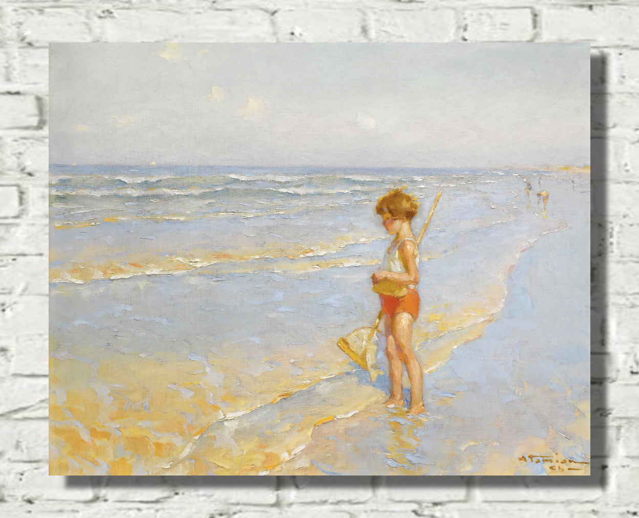 Playing on the beach by Charles Atamian