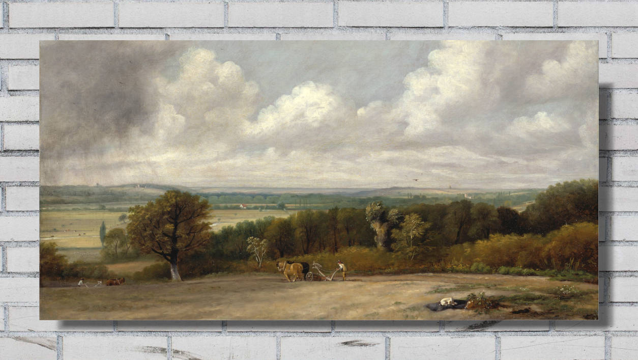 John Constable Fine Art Print : Ploughing Scene in Suffolk