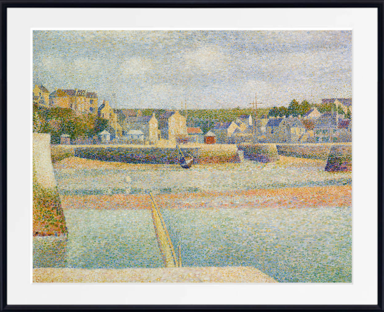 Georges Seurat Print : Port-en-Bessin, The Outer Harbor, Low Tide (1888)
