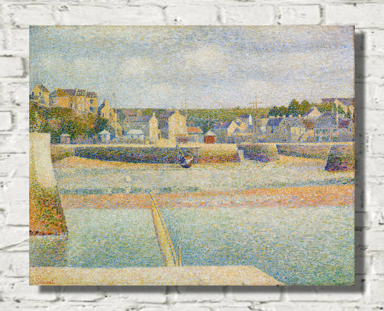 Georges Seurat Print : Port-en-Bessin, The Outer Harbor, Low Tide (1888)