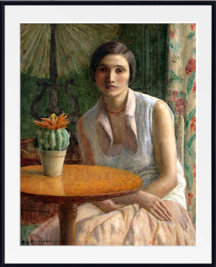 Portrait of a Woman (with Cactus) (1930) by Frederick Carl Frieseke, Gallery Quality Prints from GalleryThane