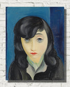 Portrait of a woman with bangs by Moise Kisling