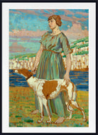 Derwent Lees Print, Elizabeth Lipczinski with Her Dog, Fanny