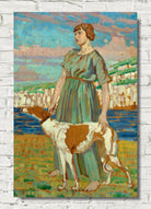Derwent Lees Print, Elizabeth Lipczinski with Her Dog, Fanny