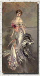 Tall Living room wall art prints, set of 2 elegant ladies by Giovanni Boldini