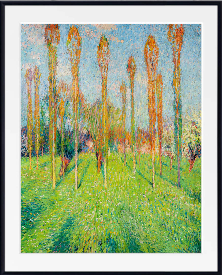 Henri Martin Print, Sunny meadow with poplars