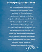 Proserpine, Poem by Dante Gabriel Rossetti Typography Print