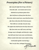 Proserpine, Poem by Dante Gabriel Rossetti Typography Print