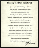 Proserpine, Poem by Dante Gabriel Rossetti Typography Print