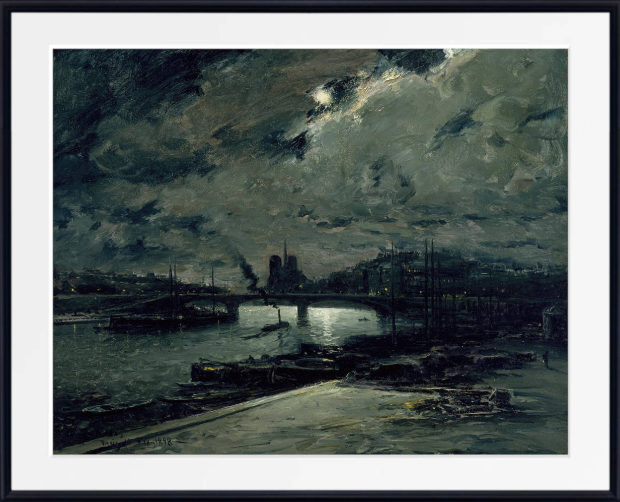 Frank Myers Boggs Print, Quay of the Seine, Paris, by Moonlight